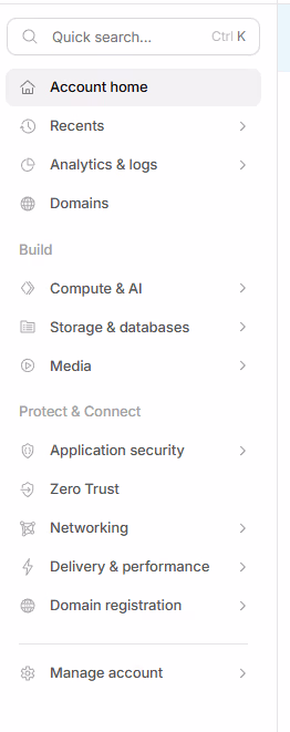 Cloudflare Zero Trust Menu